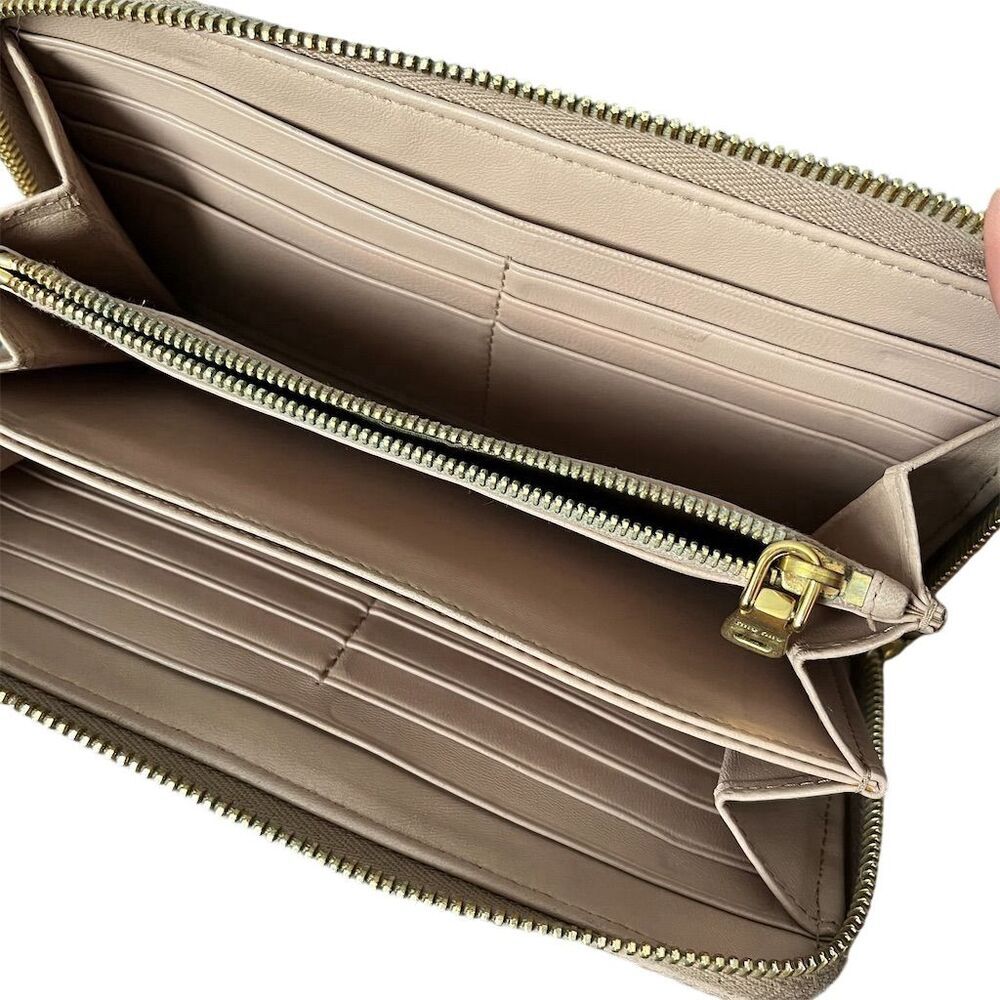 Miu Miu Women's Light Pink Zip-Around Wallet - Picture 6 of 11